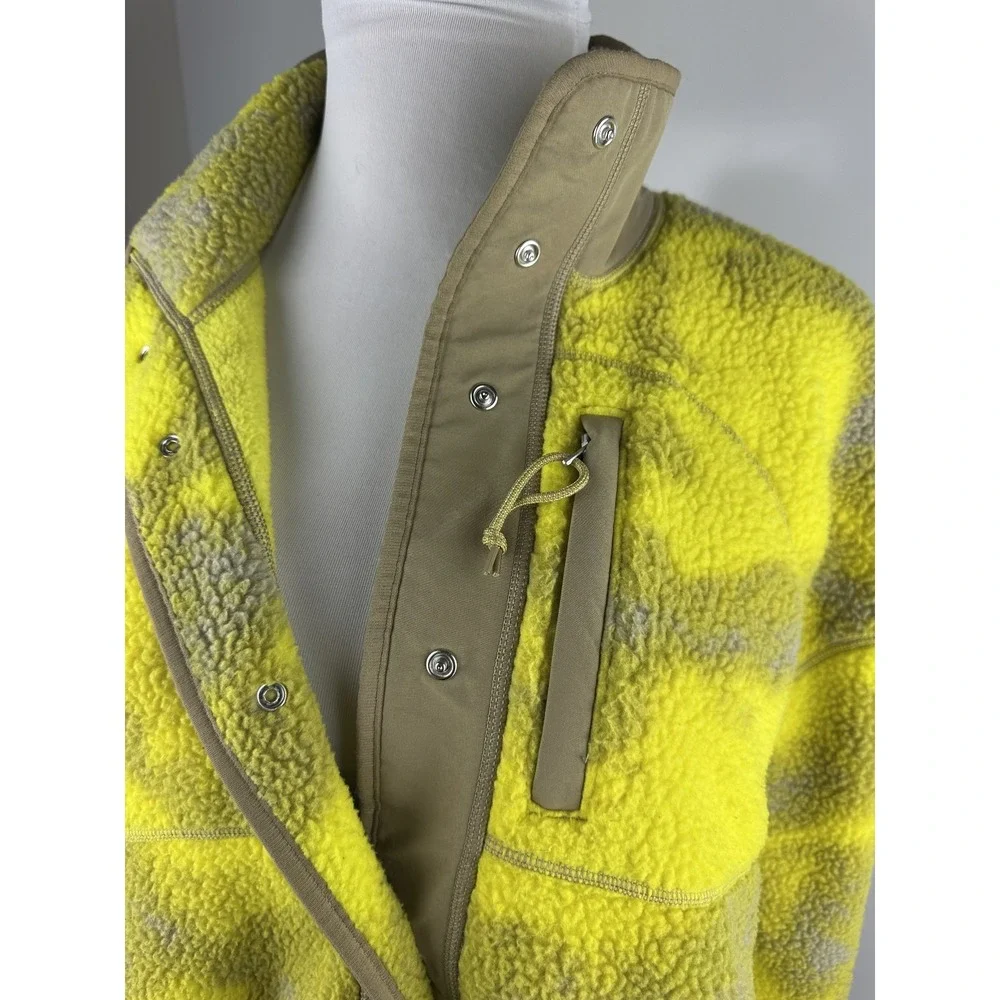 The North Face Cragmont Printed Fleece Jacket Snap Yellow Tan Women's Size XL - Picture 5 of 15